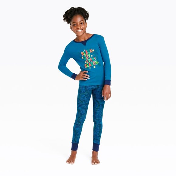 WONDERSHOP Matching Family Pajama Sets.  Text: BLACK JOY EVERY SEASON. Mens - Picture 4 of 5